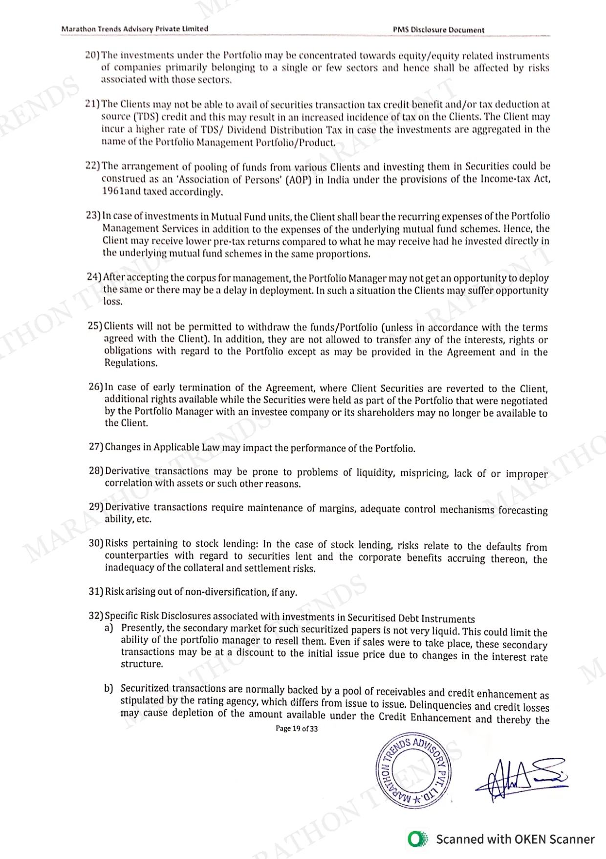 Disclosure Document — page 22 of 37